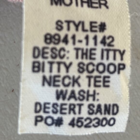MOTHER the Itty Bitty Scoop Tee Sz M Desert Sand - Picture 5 of 6
